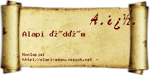 Alapi Ádám névjegykártya
